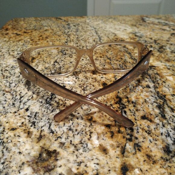 Versace Mod.4041-B 54-17-130 Brown Rectangular Eyeglasses Crystal Medusa Temple - Picture 8 of 12